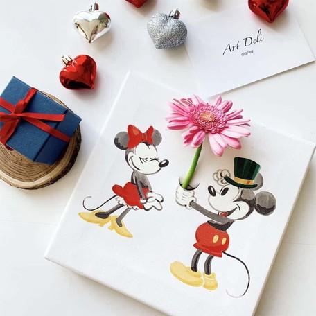 (12/2再入荷) ミッキー & ミニー 花瓶アート - Disney Canvas